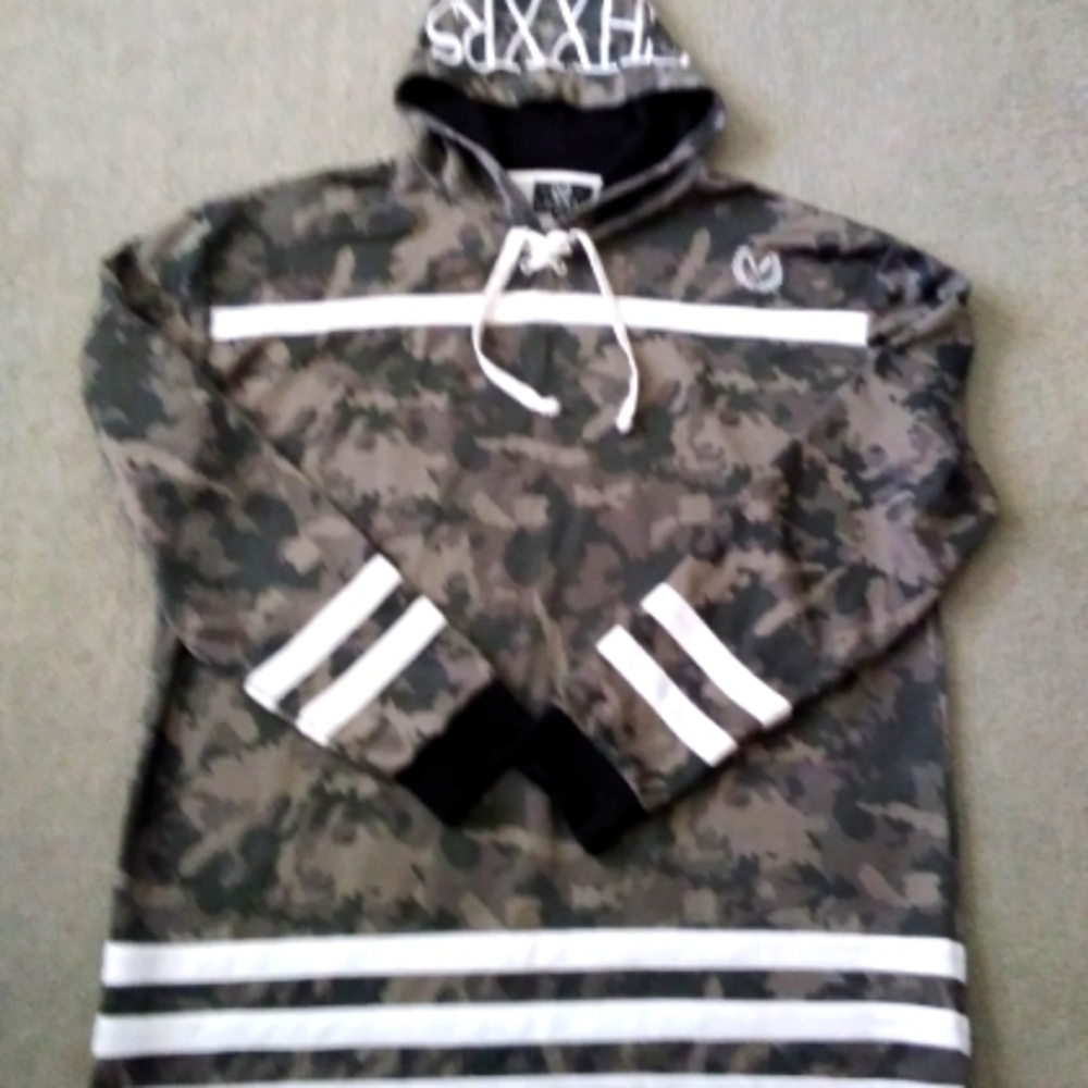 Men's big size 3XL camouflage hooded lightweight sweatshirt